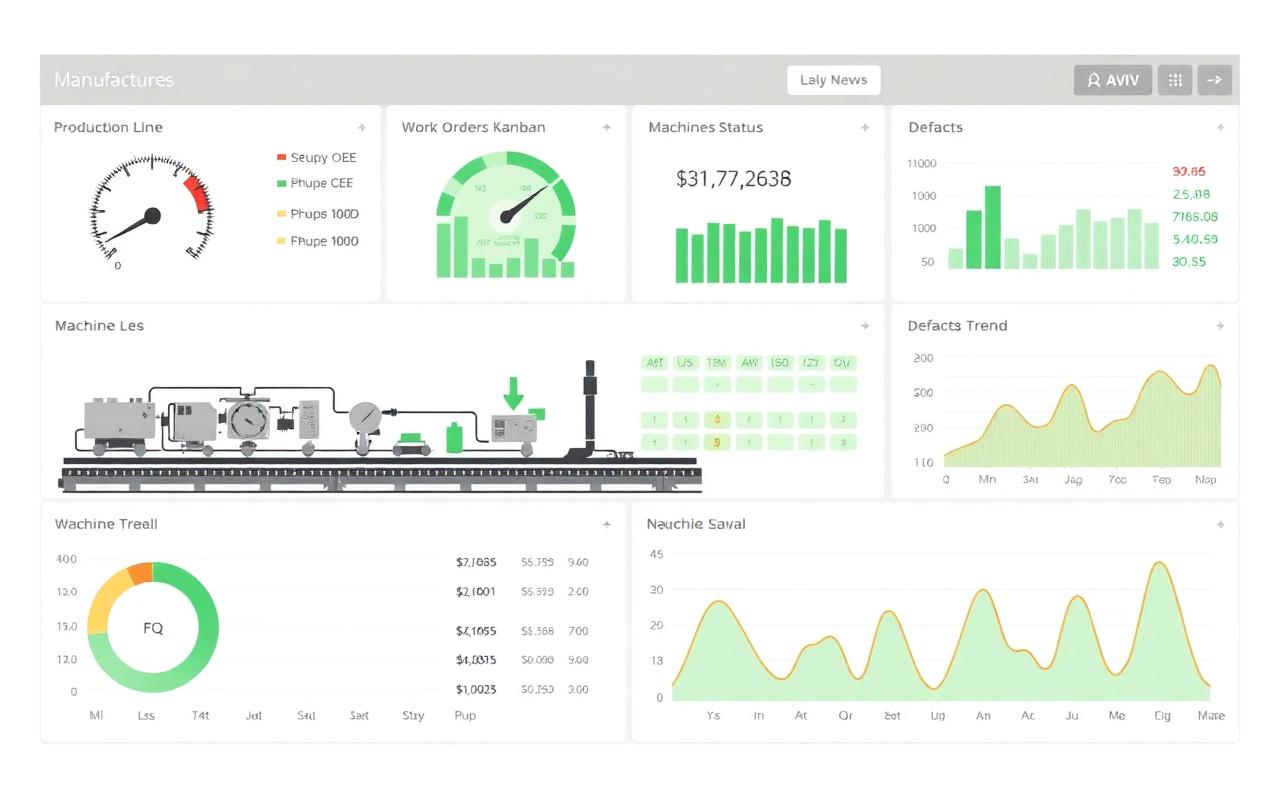 Dashboard AVIV OEE e produzione per manifatturiero