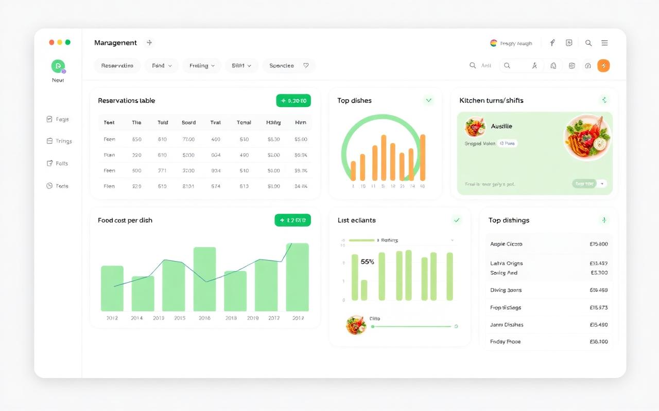 Dashboard AVIV food cost e mappa sala per ristoranti
